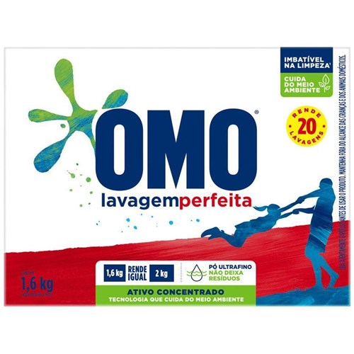 Lava-Roupas Pó Lavagem Perfeita Omo 1,6Kg